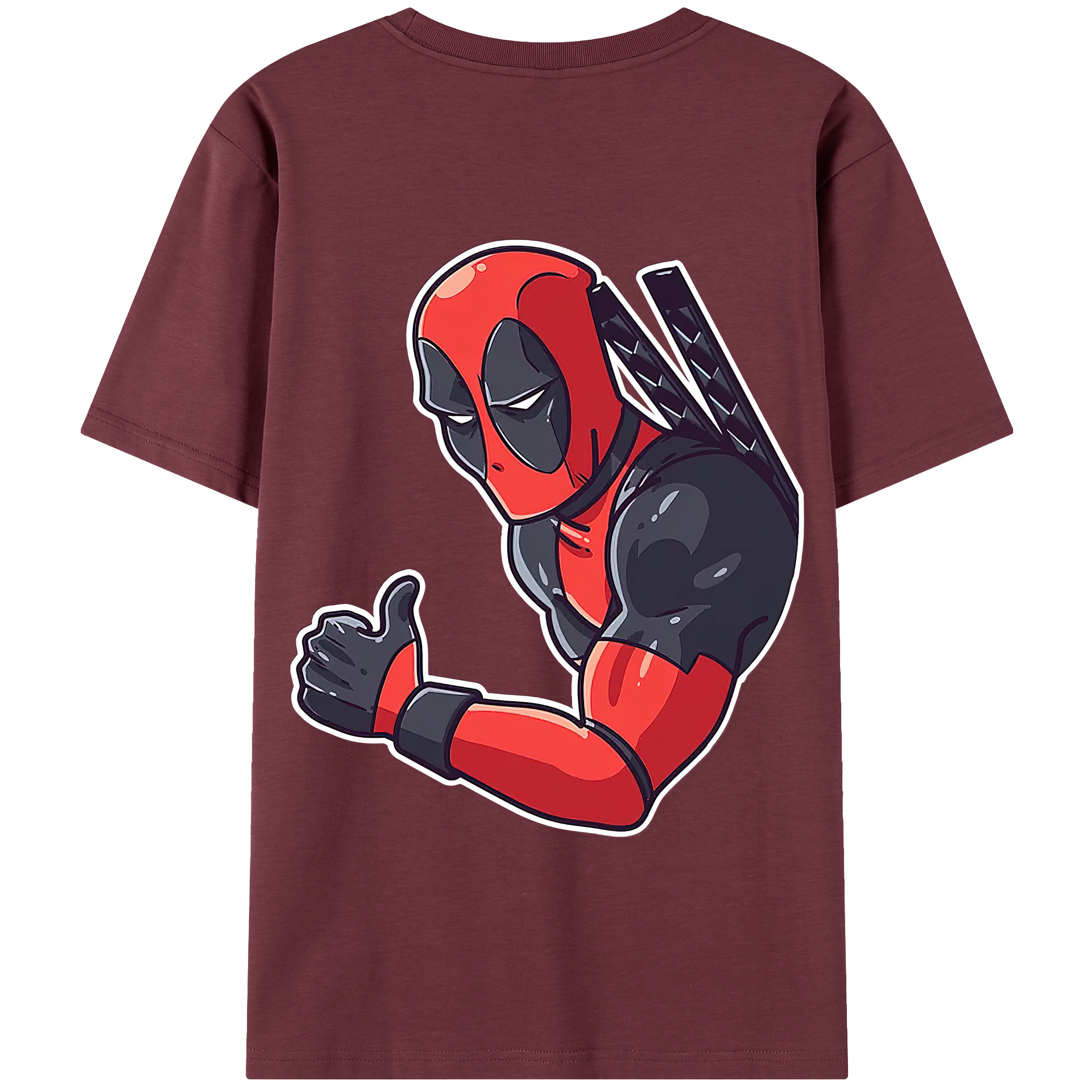 （画像用） Deadpool デッドプール 綿100％半袖Tシャツ（背面プリント）